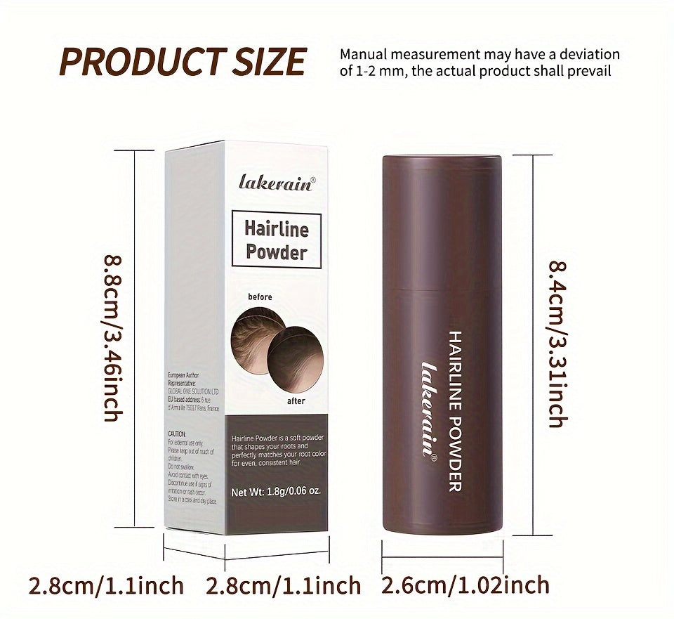 Waterproof Hairline Powder Stick - Long-Lasting Concealer for Gray Roots and Thinning Hair