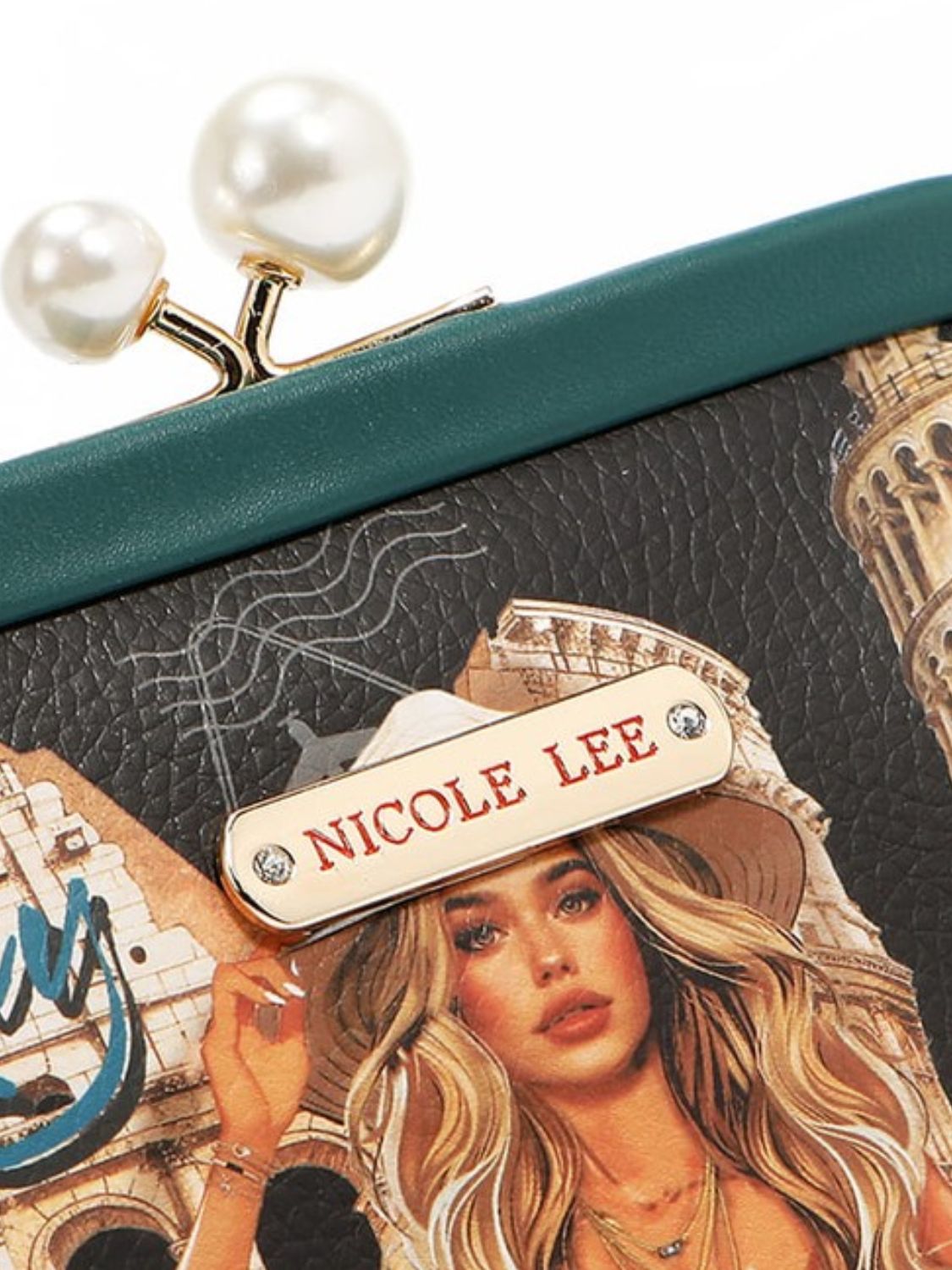 Nicole Lee USA Chelsea Pearl Kiss-Lock Coin Purse Black / One Size Black / One Size-