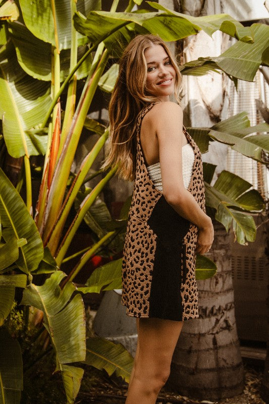 BiBi Leopard Sleeveless Overalls with Pockets Leopard / S Leopard / M Leopard / L Leopard / S-Leopard / M-Leopard / L-Leopard / XL-