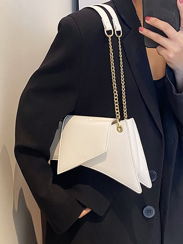 Chic Geometric Chain Zipper Handbag – Elevate Your Style! WHITE / One_size GREEN / One_size BLACK / One_size WHITE / One_size-GREEN / One_size-BLACK / One_size-