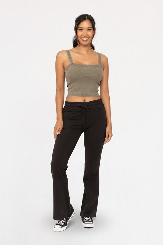 Mono B Drawstring Flared Pants Black / S Black / M