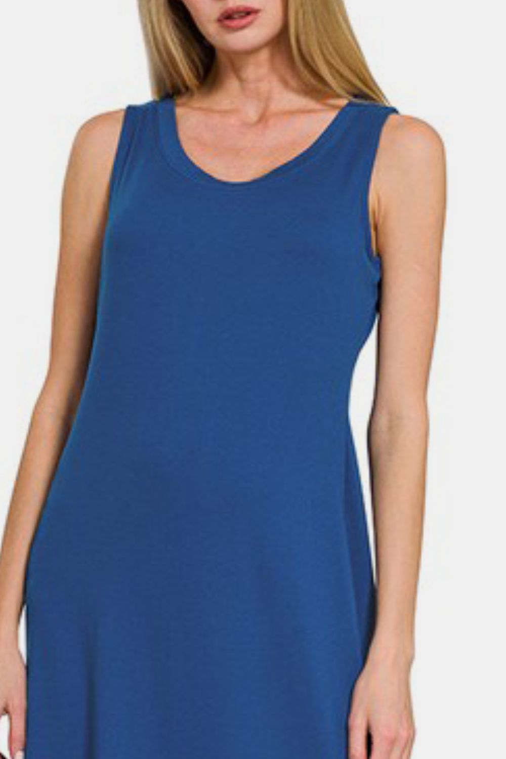 Zenana Scoop Neck Wide Strap Tank Dress Navy / S Navy / M Navy / L Navy / S-Navy / M-Navy / L-Navy / XL-