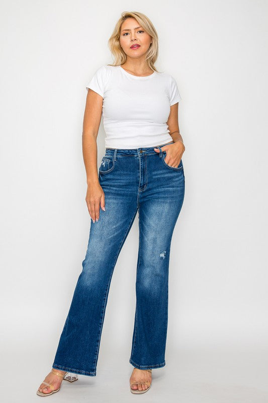 bytos Full Size High Rise Bootcut Jeans with Pockets Medium / 1(25) Medium / 3(26)