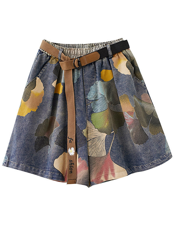 Original Floral Wide Leg Denim Shorts: Effortless Style Meets Comfort SAME AS PICTURE / M SAME AS PICTURE / L SAME AS PICTURE / XL SAME AS PICTURE / M-SAME AS PICTURE / L-SAME AS PICTURE / XL-SAME AS PICTURE / 2XL-