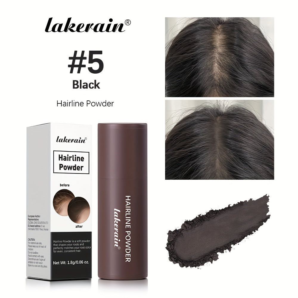 Waterproof Hairline Powder Stick - Long-Lasting Concealer for Gray Roots and Thinning Hair 5# Black