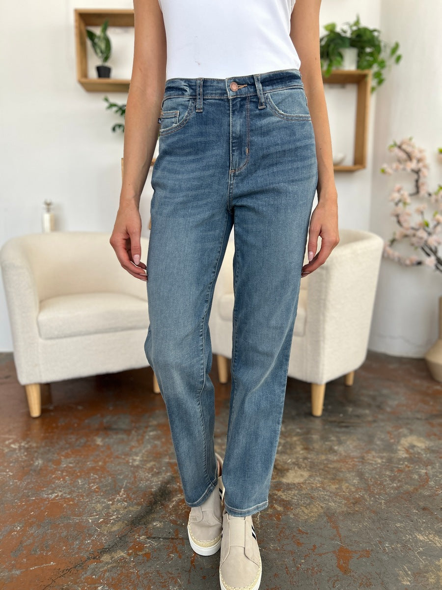 Judy Blue Full Size High Waist Straight Jeans Medium / 0(24) Medium / 1(25)