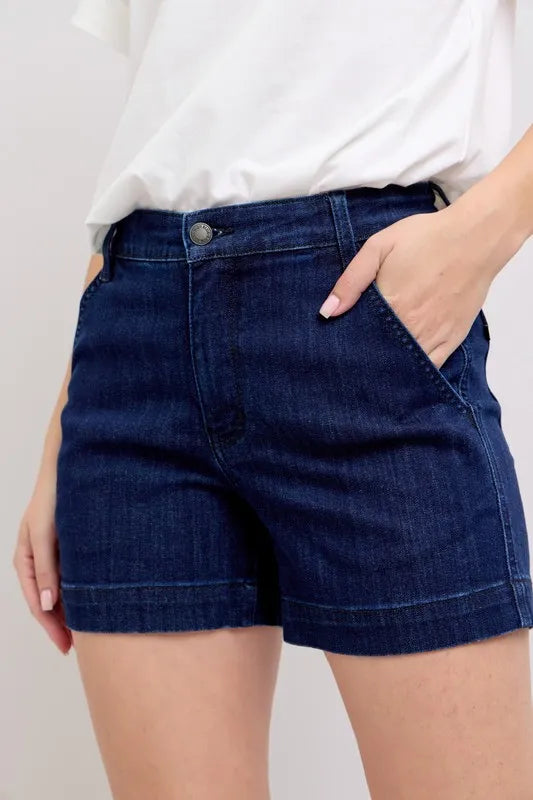 Judy Blue High Waist Denim Shorts DK / S DK / M DK / L DK / S-DK / M-DK / L-DK / 1XL-DK / 3XL-DK / 2XL-