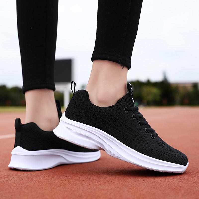 Breathable Mesh Lace Up Athletic Black