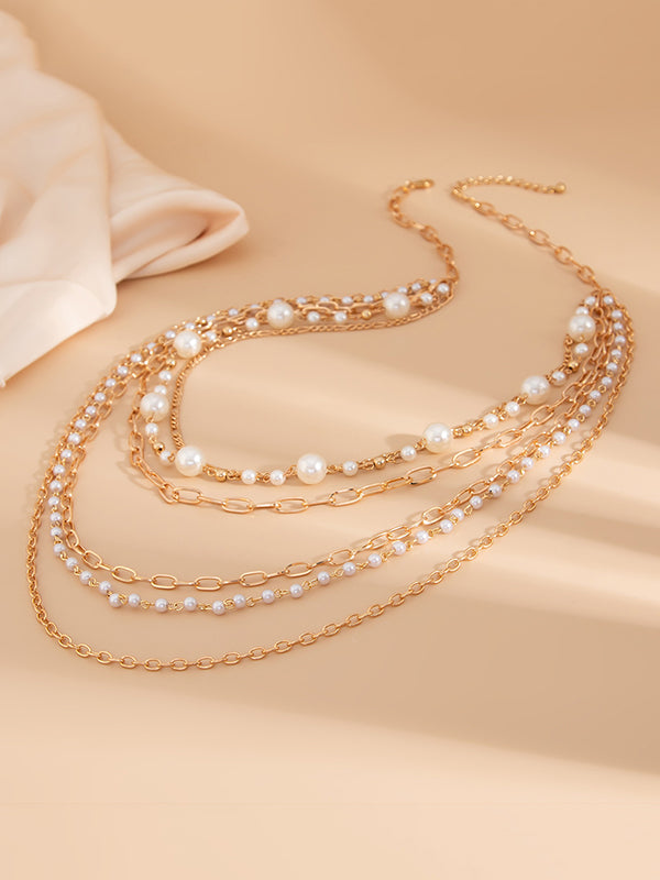 “Normcore Geometric Layered Necklace: Chic Minimalist Accessories for Everyday Elegance”