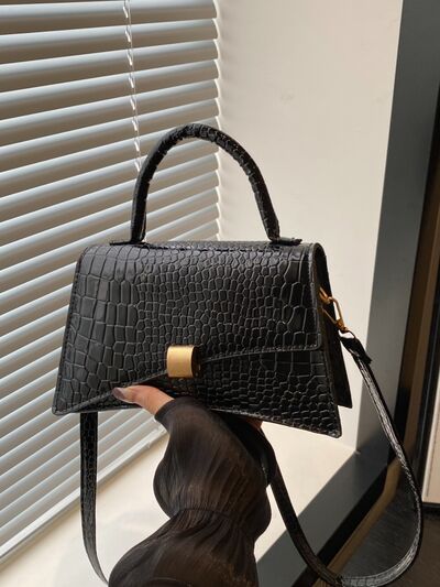 Solid Color PU Leather Handbag White / One Size Black / One Size Gold / One Size White / One Size-Black / One Size-Gold / One Size-Silver / One Size-