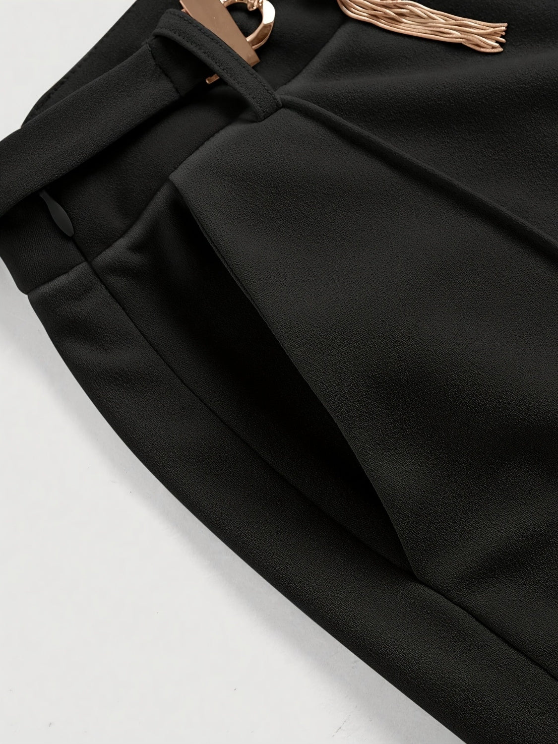 Chain Detail High Waist Pants Black / XL Black / S Black / L Black / XL-Black / S-Black / L-Black / M-Black / 2XL-