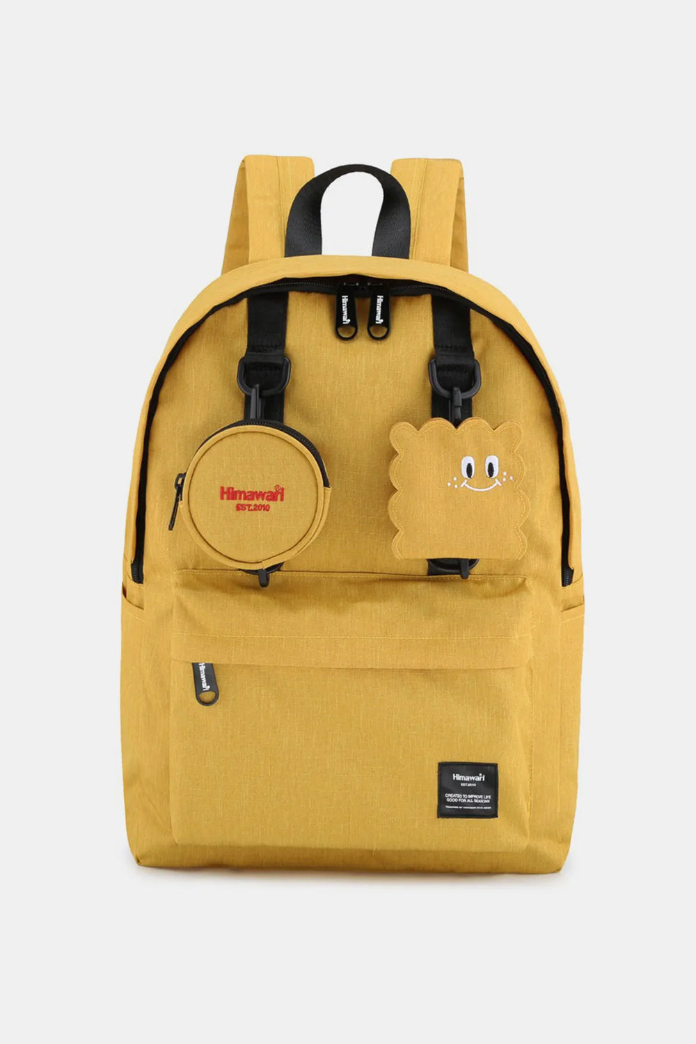 Himawari Waterproof Canvas Backpack Bag with Removable Coin Purse Yellow / One Size Black / One Size Navy / One Size Yellow / One Size-Black / One Size-Navy / One Size-Gray / One Size-Apricot Pink / One Size-Mint / One Size-Pink / One Size-