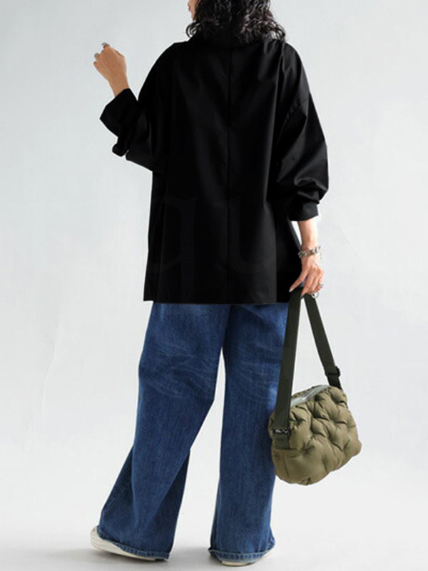 Chic & Comfy: Solid Color High Neck Long Sleeve T-Shirt - Perfect for Every Occasion! BLACK / S BLACK / M BLACK / L BLACK / S-BLACK / M-BLACK / L-BLACK / XL-BLACK / 2XL-WHITE / S-WHITE / M-WHITE / L-WHITE / XL-WHITE / 2XL-GRAY / S-GRAY / M-GRAY / L-GRAY / XL-GRAY / 2XL-DARK GRAY / S-DARK GRAY / M-DARK GRAY / L-DARK GRAY / XL-DARK GRAY / 2XL-