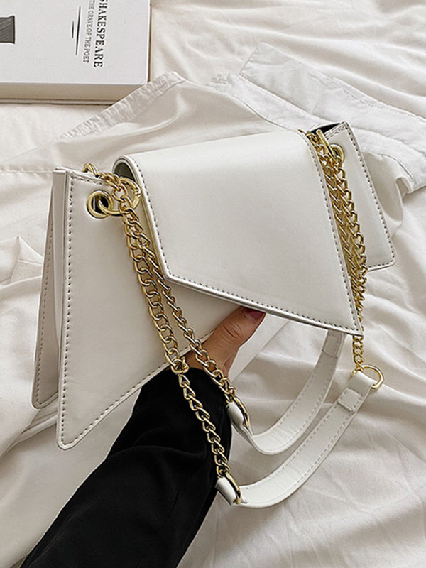 Chic Geometric Chain Zipper Handbag – Elevate Your Style! WHITE / One_size GREEN / One_size BLACK / One_size WHITE / One_size-GREEN / One_size-BLACK / One_size-
