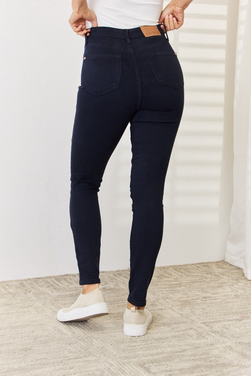 Judy Blue Full Size Garment Dyed Tummy Control Skinny Jeans NAVY / 0 NAVY / 1