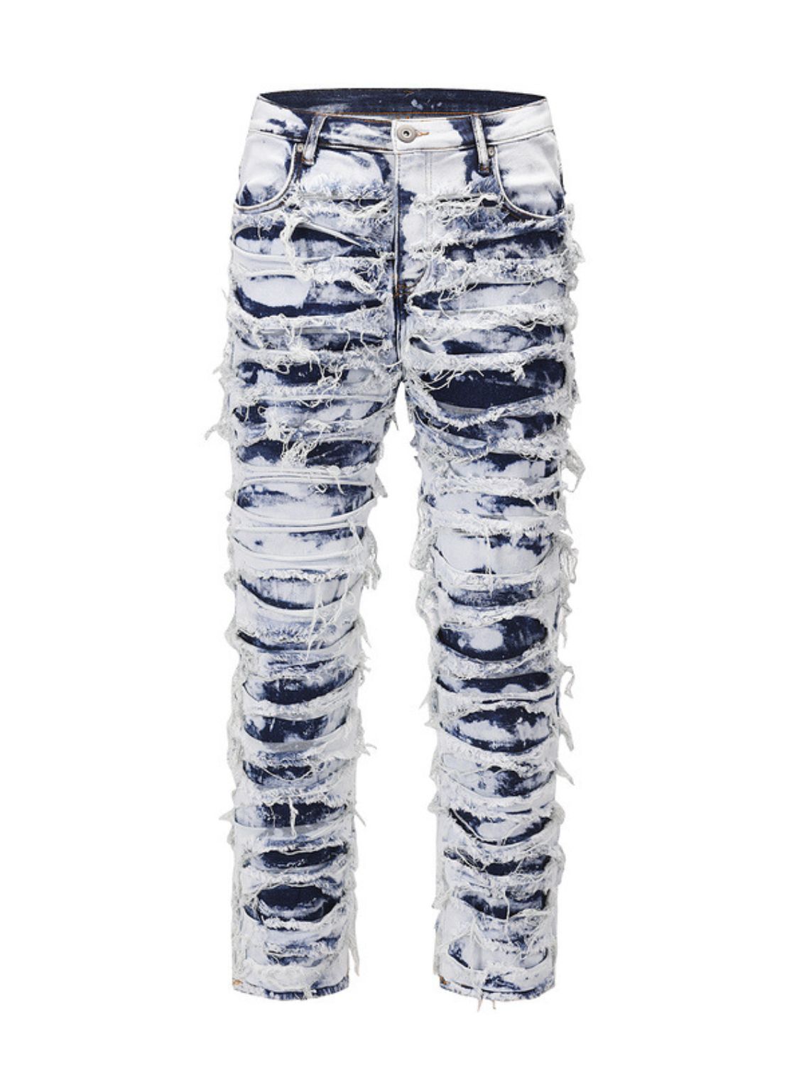 Men's Distressed Raw Hem Straight Jeans Medium / 32=L Medium / 34=XL Medium / S=28 Medium / 32=L-Medium / 34=XL-Medium / S=28-Medium / 30=M-Medium / 36=XXL-