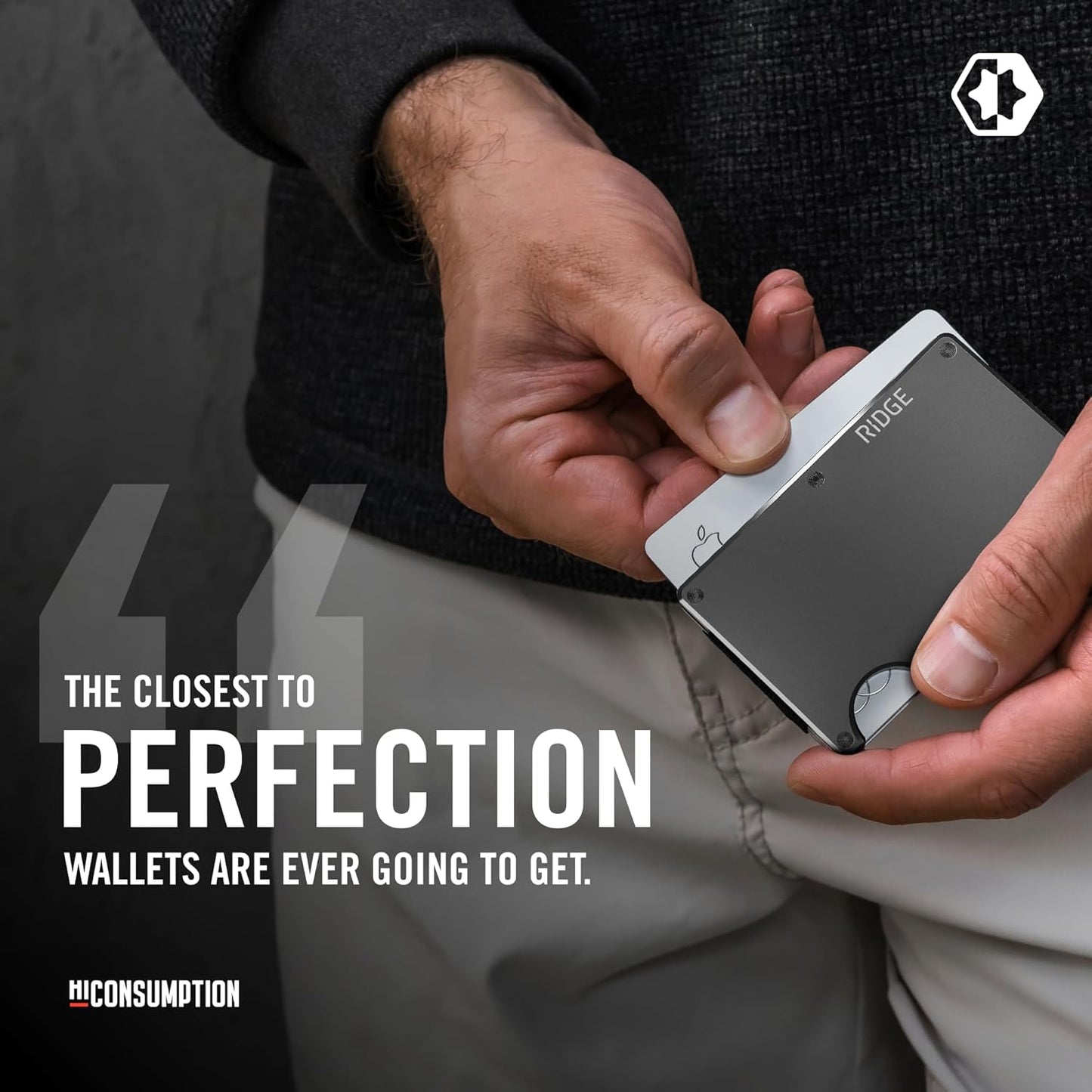 The Ridge Wallet - Slim Minimalist Compact Wallet and Card Holder| RFID Protected Front Pocket Wallets | Integrated Money Clip | Gunmetal