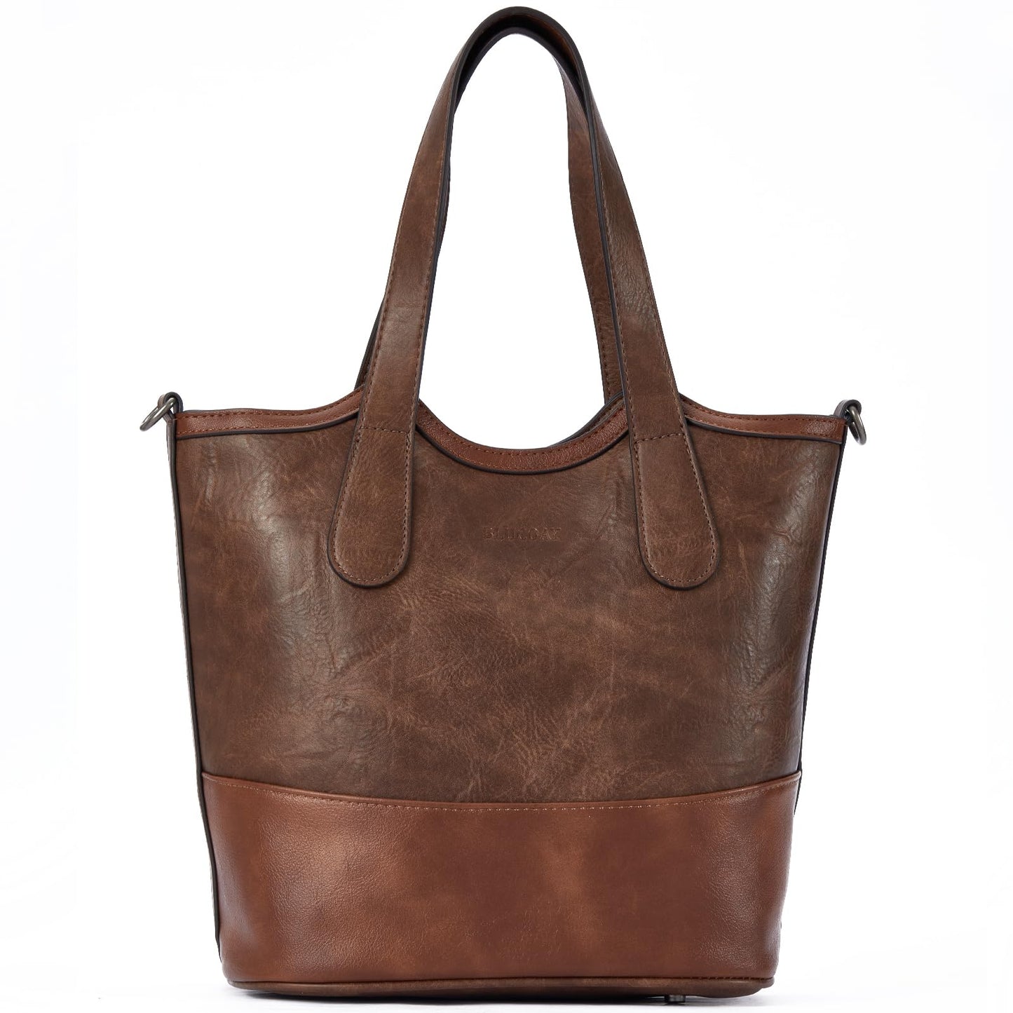 Top Handle Crossbody Bags for Women,Vegan Leather Bucket Purses for Women,Satchel Handbag with 2 Bottle Holder Pocket