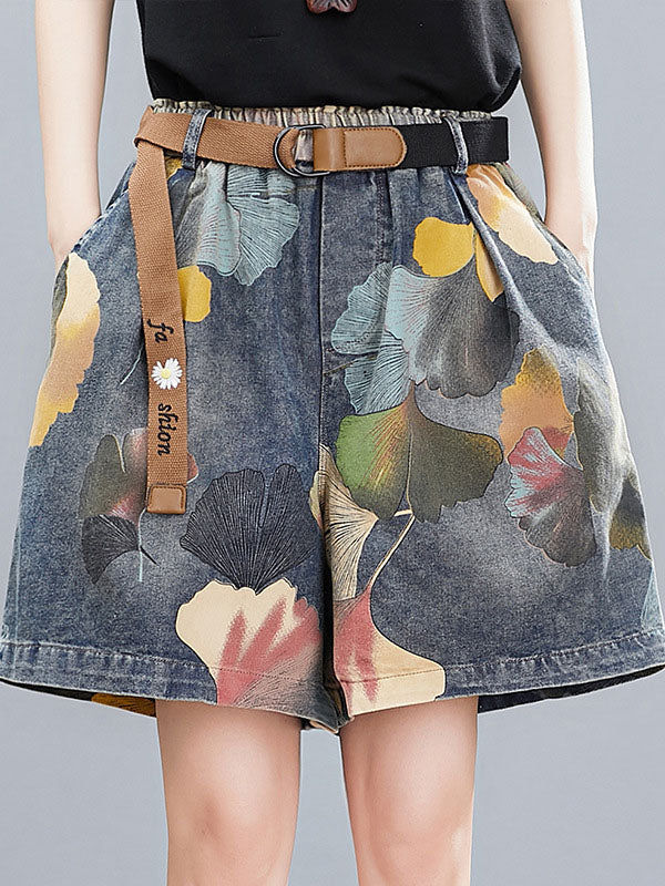 Original Floral Wide Leg Denim Shorts: Effortless Style Meets Comfort SAME AS PICTURE / M SAME AS PICTURE / L SAME AS PICTURE / XL SAME AS PICTURE / M-SAME AS PICTURE / L-SAME AS PICTURE / XL-SAME AS PICTURE / 2XL-