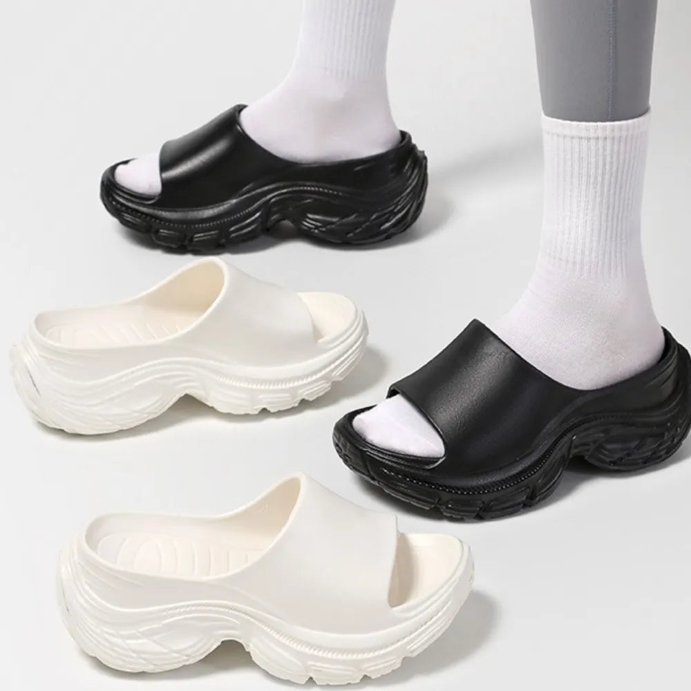 Open Toe Platform Slippers Black / 36-37(US5-6) Black / 38-39(US7-8) Black / 40-41(US9-10) Black / 36-37(US5-6)-Black / 38-39(US7-8)-Black / 40-41(US9-10)-White / 36-37(US5-6)-White / 38-39(US7-8)-White / 40-41(US9-10)-