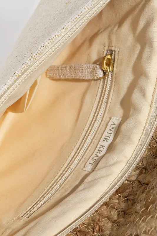 Fame Boho Beaded Eye Pattern Envelope Bag Gold / One Size Gold / One Size-