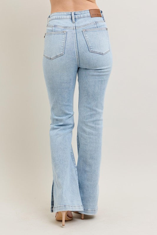 Judy Blue Full Size Tummy Control Vintage Wash Side Slit Slim Boot Jeans Plus Size Light / 14W Light / 16W Light / 18W Light / 14W-Light / 16W-Light / 18W-Light / 20W-Light / 22W-Light / 24W-Light / 0(24)-Light / 1(25)-Light / 3(26)-Light / 5(27)-Light / 7(28)-Light / 9(29)-Light / 11(30)-Light / 13(31)-Light / 15(32)-
