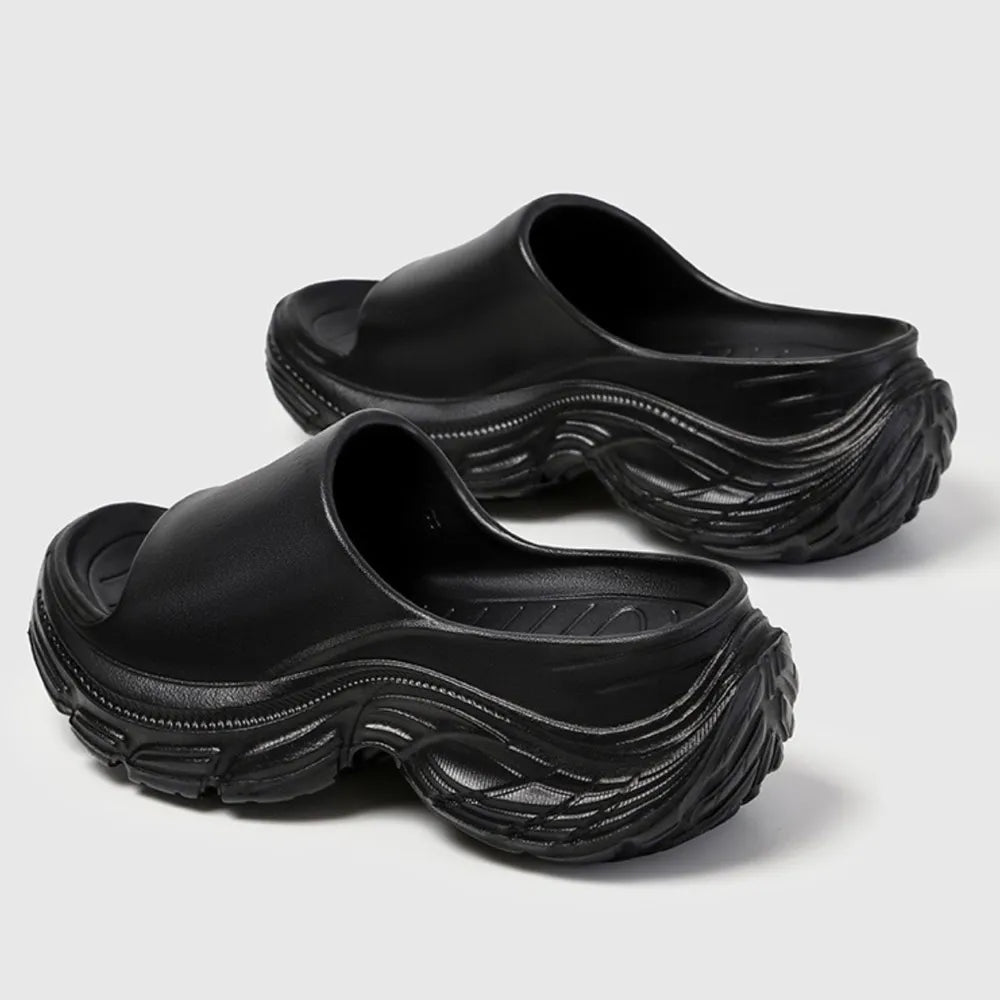 Open Toe Platform Slippers Black / 36-37(US5-6) Black / 38-39(US7-8) Black / 40-41(US9-10) Black / 36-37(US5-6)-Black / 38-39(US7-8)-Black / 40-41(US9-10)-White / 36-37(US5-6)-White / 38-39(US7-8)-White / 40-41(US9-10)-