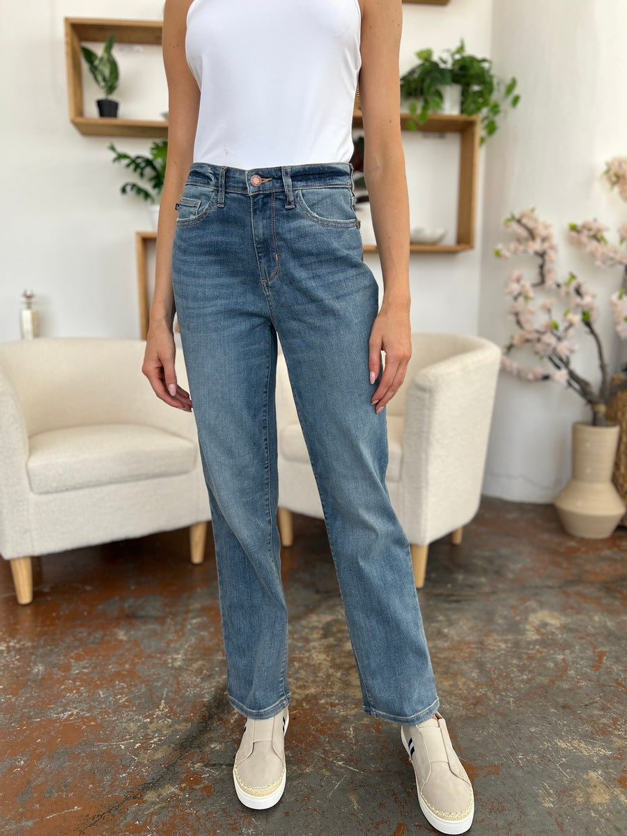 Judy Blue Full Size High Waist Straight Jeans Medium / 0(24) Medium / 1(25)