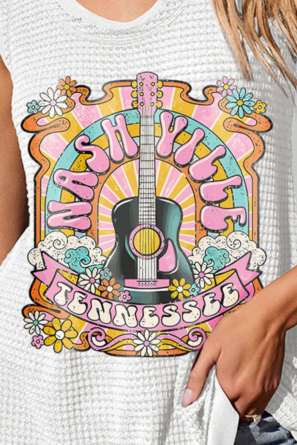 Graphic Wide Strap Tank White / S White / M White / L White / S-White / M-White / L-White / XL-