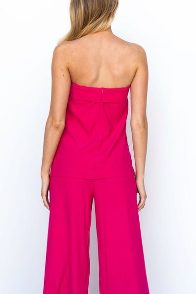 Tube Top and Wide Leg Pants Set Hot Pink / S Hot Pink / M Hot Pink / L Hot Pink / S-Hot Pink / M-Hot Pink / L-Hot Pink / XL-