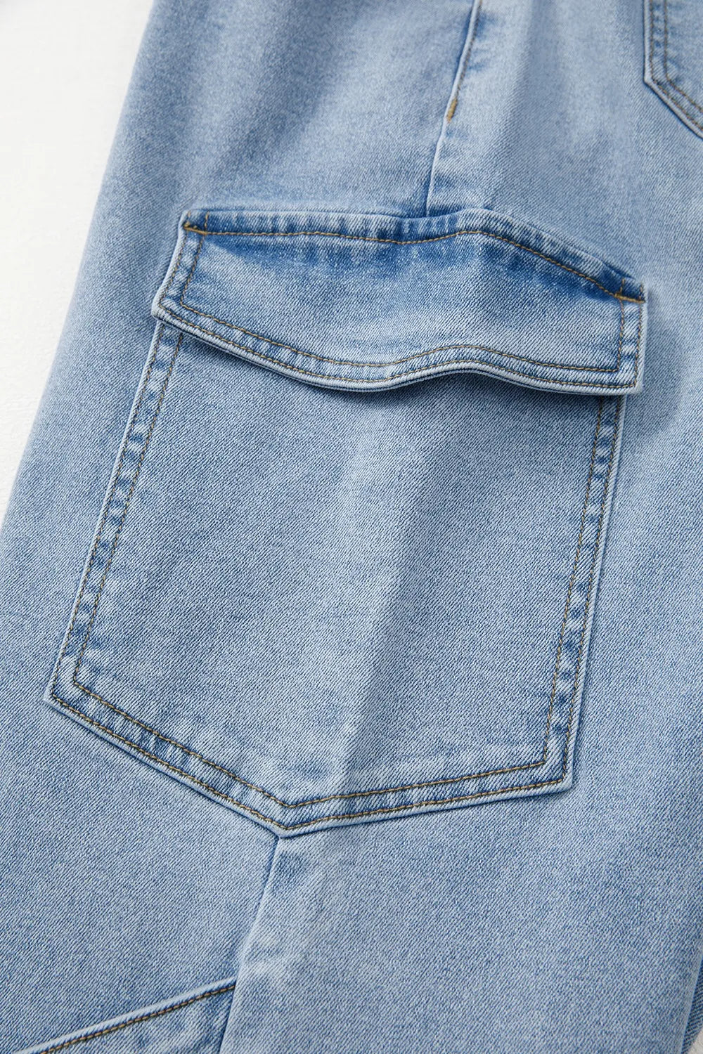 Bowknot Decor Cargo Jeans Light Blue / 6 Light Blue / 8 Light Blue / 10 Light Blue / 6-Light Blue / 8-Light Blue / 10-Light Blue / 12-Light Blue / 14-Light Blue / 16-