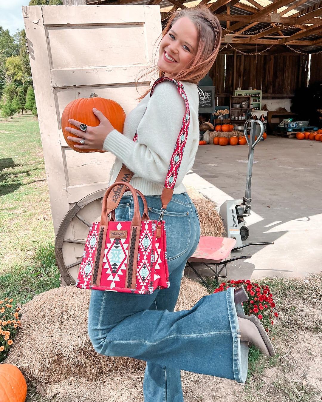Wrangler Aztec Tote Bag for Women Boho Shoulder Purses and Handbags