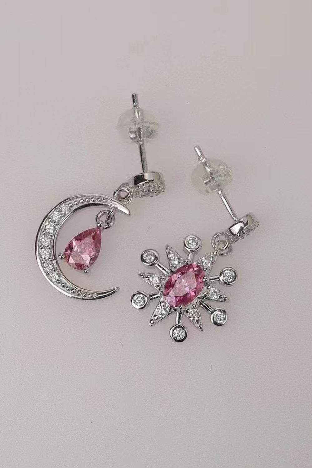 2 Carat Moissanite 925 Sterling Silver Moon & Star Earrings - Fashionqueene.com