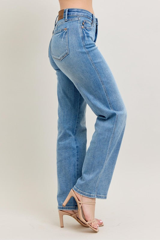 Judy Blue Full Size Tummy Control Vintage Wash Straight Jeans Plus Size Medium / 14W Medium / 0(24) Medium / 16W Medium / 14W-Medium / 0(24)-Medium / 16W-Medium / 18W-Medium / 20W-Medium / 22W-Medium / 24W-Medium / 1(25)-Medium / 3(26)-Medium / 5(27)-Medium / 7(28)-Medium / 9(29)-Medium / 11(30)-Medium / 13(31)-Medium / 15(32)-