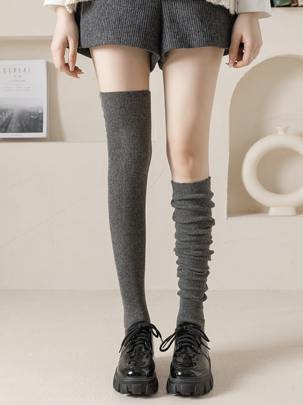 Cozy Knit Wool Leg Warmers - Stylish Solid Color Accessories for Ultimate Comfort BLACK / One_size WHITE / One_size COFFEE / One_size BLACK / One_size-WHITE / One_size-COFFEE / One_size-DARK GRAY / One_size-LIGHT GRAY / One_size-