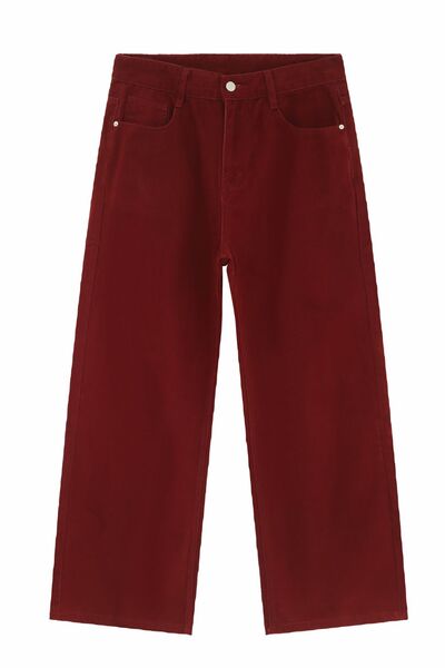 Pocketed Wide Leg Men's Jeans Khaki / S Brown / M Khaki / M Khaki / S-Brown / M-Khaki / M-Brown / L-Black / S-Beige / L-Burgundy / XL-Black / L-Burgundy / M-Beige / XL-Burgundy / L-Burgundy / S-Khaki / XL-Brown / XL-Beige / M-Brown / S-Black / XL-Khaki / L-Beige / S-Black / M-