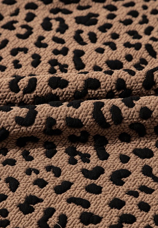 Leopard Johnny Collar Sleeveless Mini Dress Brown / S Brown / M