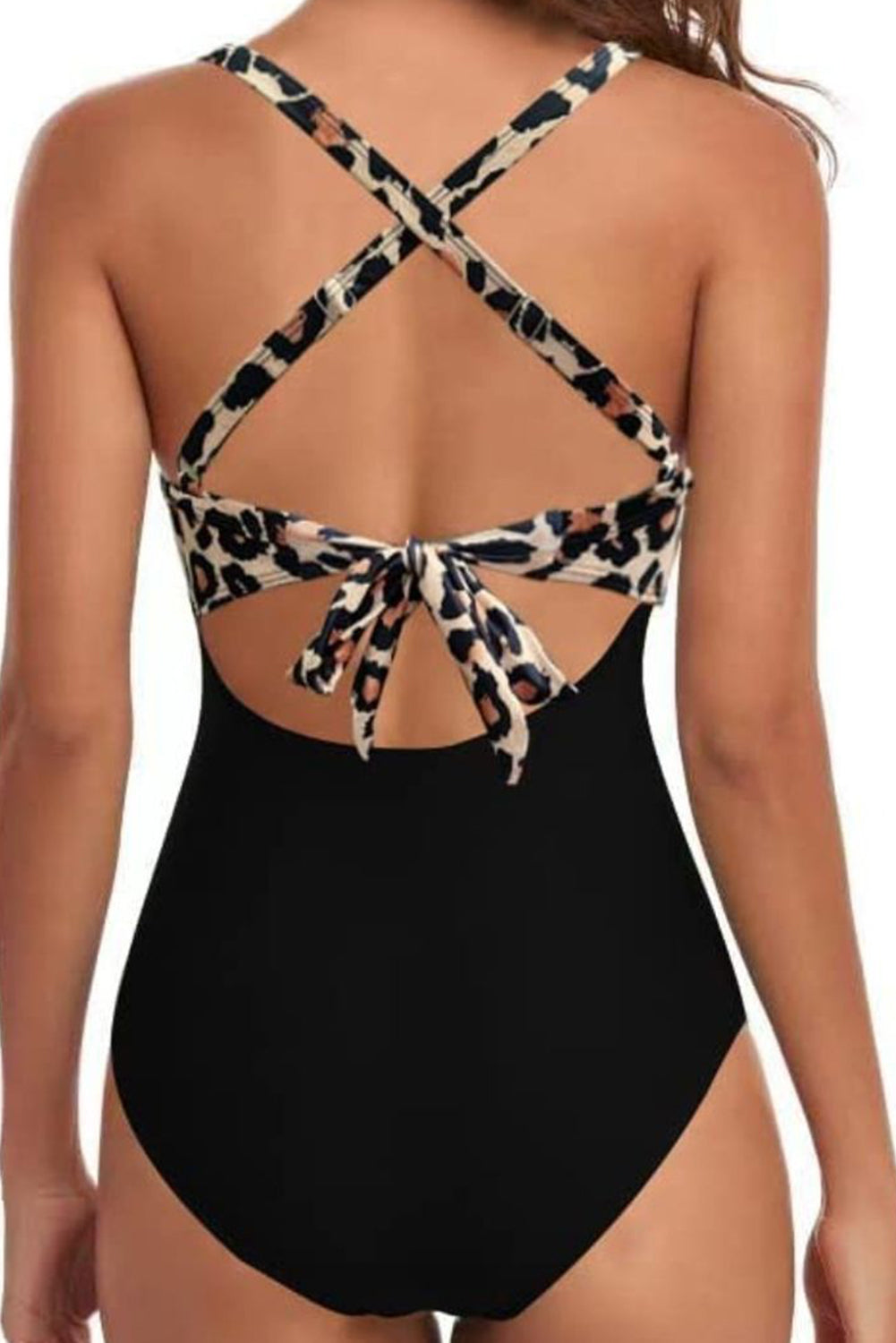 Tied Crisscross Cutout One-Piece Swimwear Leopard / S Hot Pink / S Leopard / M Leopard / S-Hot Pink / S-Leopard / M-Leopard / L-Leopard / XL-Hot Pink / M-Hot Pink / L-Hot Pink / XL-