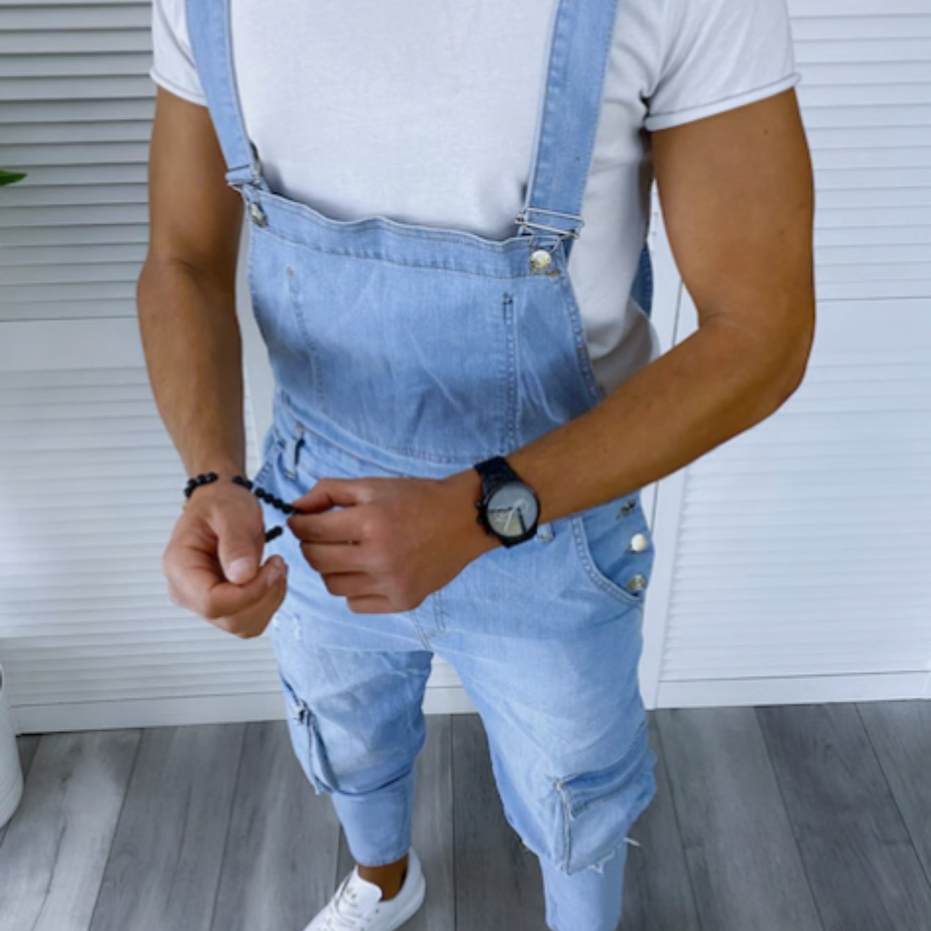 Original Color Overalls, Jeans, Men'S Jumpsuit, American Solid Color Slim Fit Blue / S Blue / M Blue / L Blue / S-Blue / M-Blue / L-Blue / XL-Blue / XXL-Blue / XXXL-