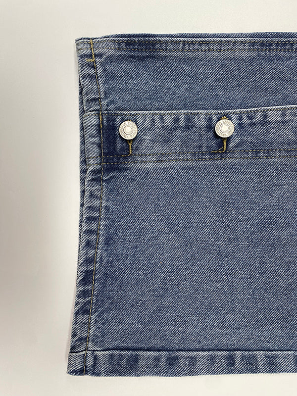 Chic High-Waisted Loose-Fit Jean Pants with Buttoned Pockets BLUE / S BLUE / M BLUE / L BLUE / S-BLUE / M-BLUE / L-BLUE / XL-BLUE / 2XL-