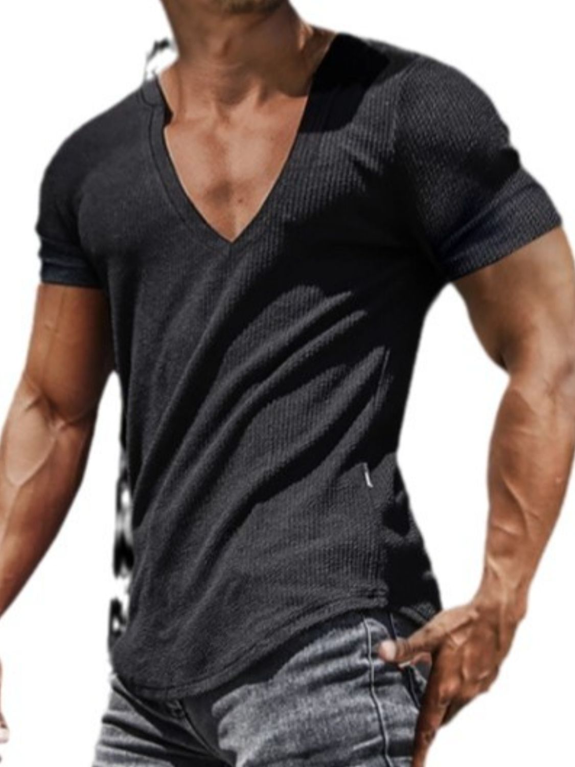 Men's Full Size Notched Short Sleeve T-Shirt Plus Size White / XXXL White / XL White / XXL White / XXXL-White / XL-White / XXL-Black / L-Black / XXXL-Black / S-Black / XXL-Black / XL-White / M-White / L-Black / M-White / S-