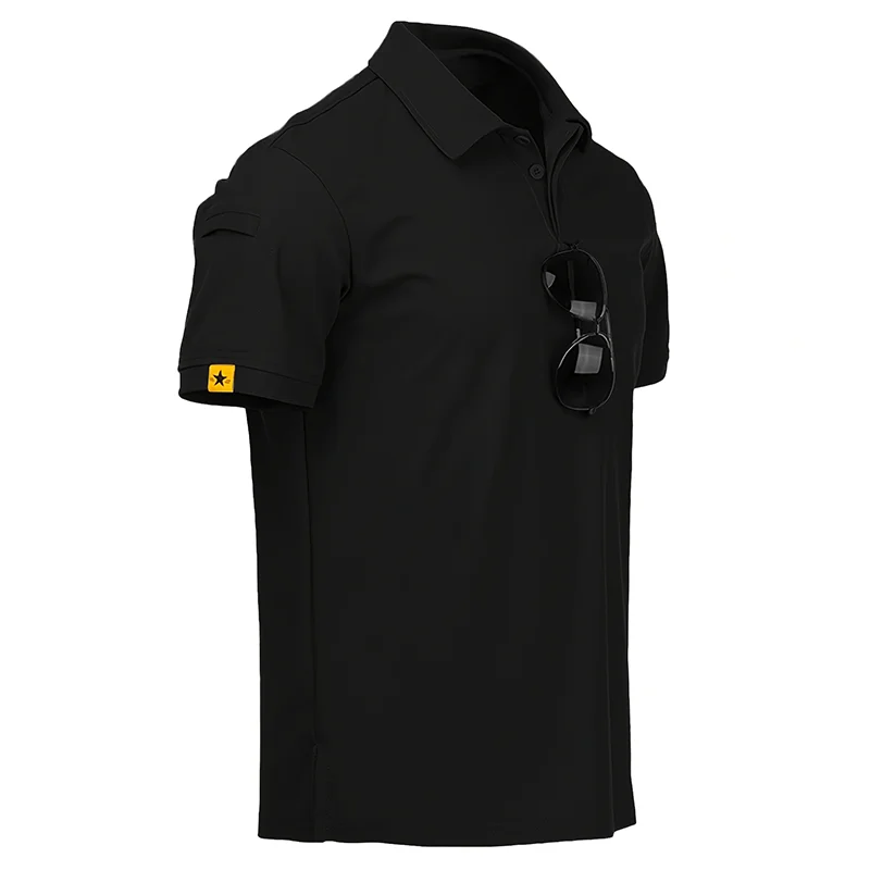 5Pcs Men's Casual Street Short-Sleeved Lapel Polo Shirts Quick-Drying T-Shirt