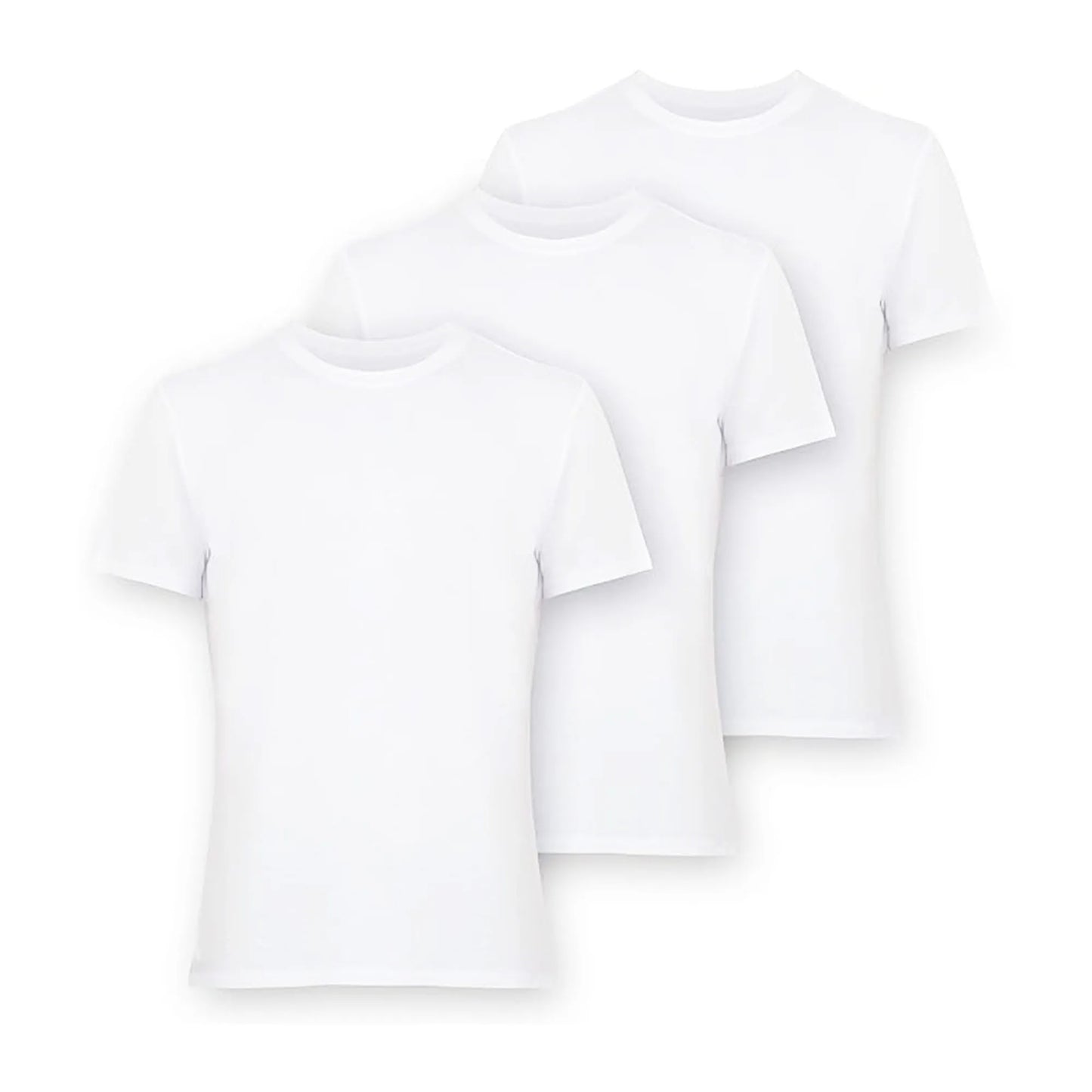 T-Shirts for Men Rayon Made from Bamboo Crewneck Undershirt Tees Moisture Wicking 3 Pack White Pack of 3|United States