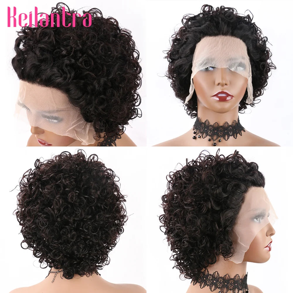 Pixie Cut Wig Human Hair 13x1 Lace Frontal Wigs Human Hair Short Bob Human