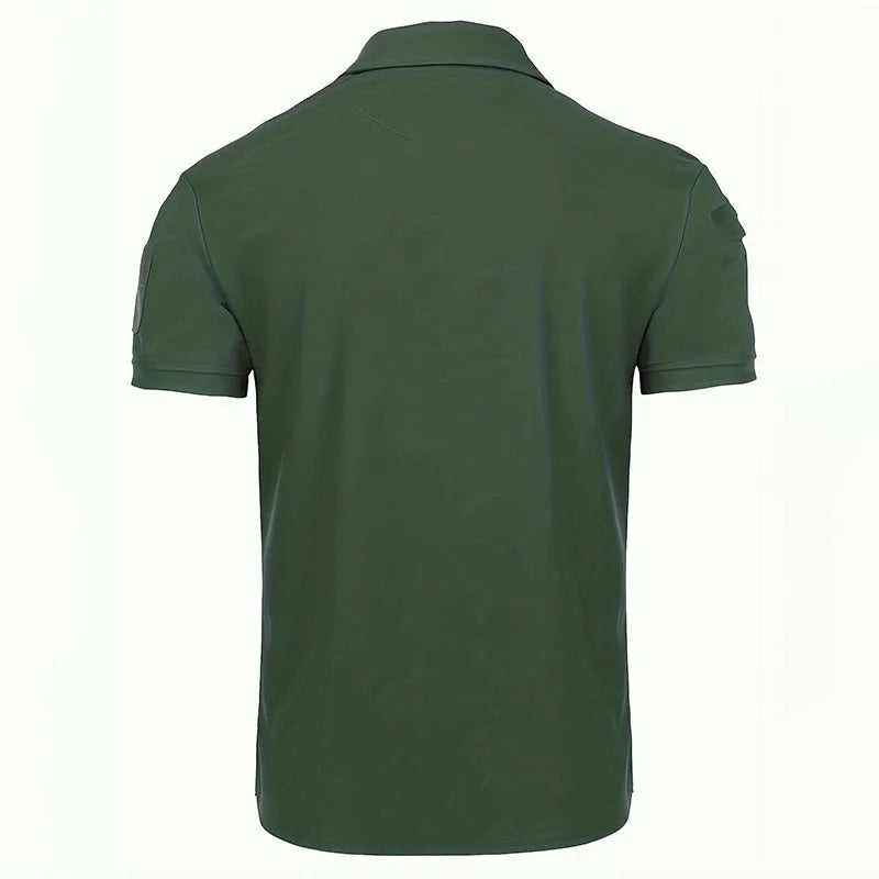 5Pcs Men's Casual Street Short-Sleeved Lapel Polo Shirts Quick-Drying T-Shirt