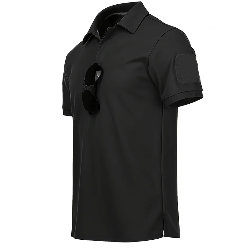 5Pcs Men's Casual Street Short-Sleeved Lapel Polo Shirts Quick-Drying T-Shirt