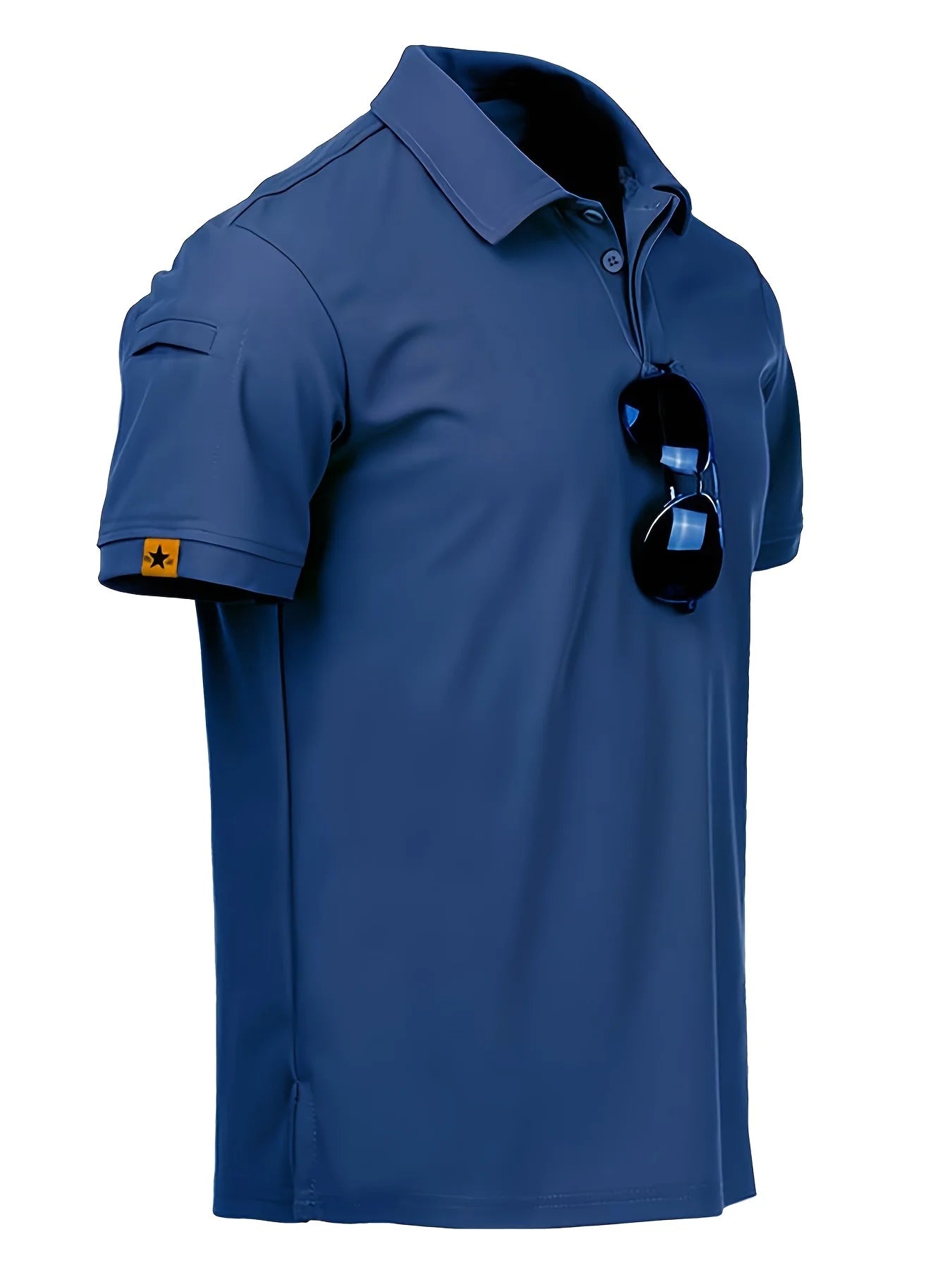 5Pcs Men's Casual Street Short-Sleeved Lapel Polo Shirts Quick-Drying T-Shirt