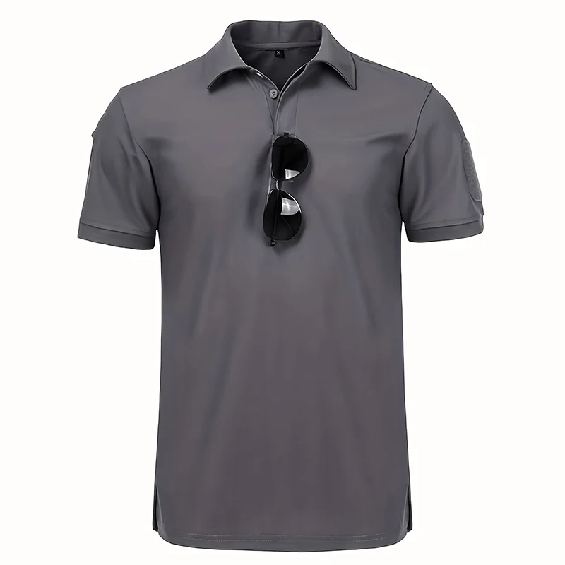 Men's Summer Polo Shirt Short Sleeve Moisture Short Sleeve Collared Shirt Tennis T-Shirt Top