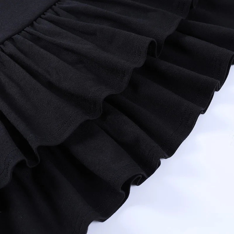 Goth Skirt Women Y2k E-girl High Waist Bandage Mini Skirt Dark Gothic Punk Emo Alt Club Wear