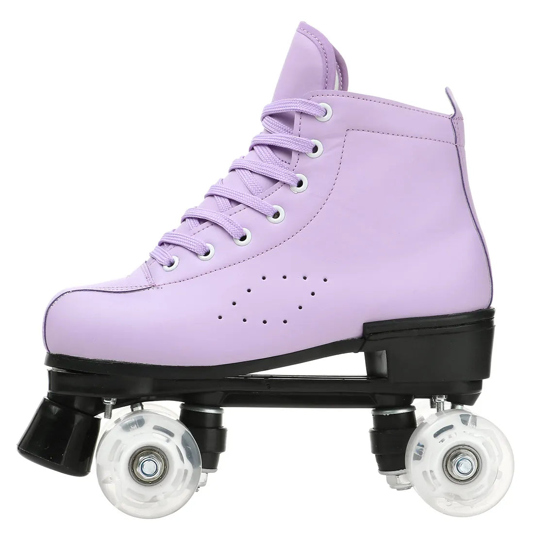 PU Leather Roller Skates Women Double Row Breathable 4 wheel Skate Shoes
